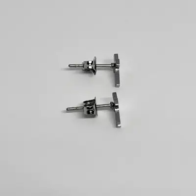 SILVER DAINTY CROSS STUDS
