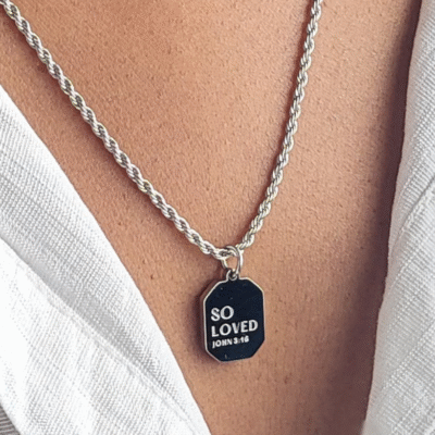 The So Loved Necklace in Silver Colour christian jewellery