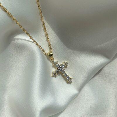 The Radiant Hope Cross Necklace - Sterling Silver base wt 18K Gold Plating - Image 4
