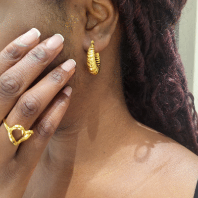 Bread of Life Hoops in Gold