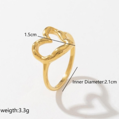 melted heart ring gold