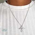 In Spirit and In Truth Cross Necklace - Sterling Silver with Cubic Zirconia